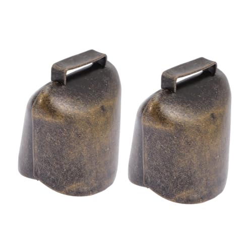 GANAZONO 2 Stück Teiliges Mittelgroße Cattle Bells aus Metall Leichte Langlebige Viehglocken mit Klarem Hellem als Livestock Collar Ornaments und Bauernhof Deko von GANAZONO