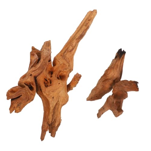 GANAZONO 2 Stück Teiliges Natürliches Driftwood für Aquarium Reptilien-Dekoration Robuste Holzäste Fischgerechte Aquariendekoration Langlebig und Pflegeleicht für Süßwasseraquarien von GANAZONO