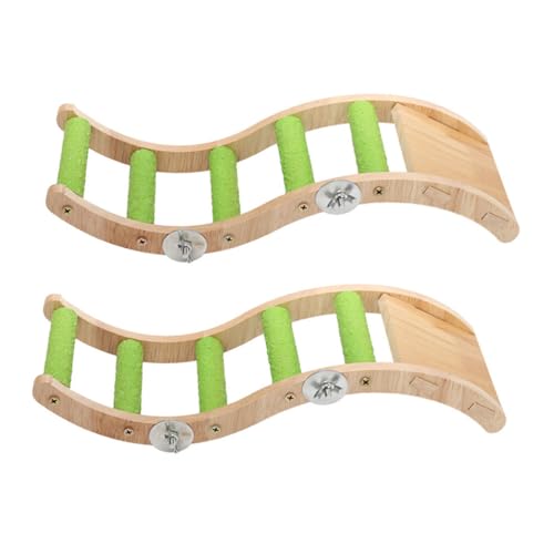 GANAZONO 2 Stück Vogel Holzleiter Teiliges für Wellensittiche und Papageien Natürliches Kletterspielzeug für Käfigzubehör Robustes Indoor Aktivität und Kauspielverhalten von GANAZONO