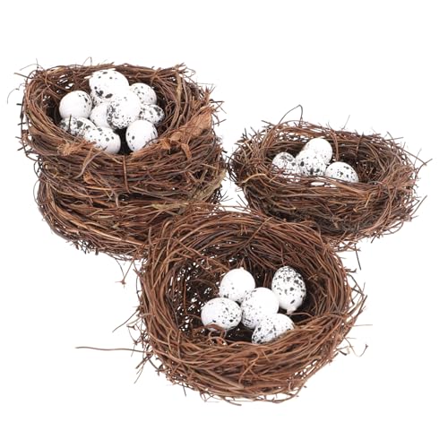 GANAZONO 24 Stück Teiliges Set Simulationsvogelnest aus Rattan mit Nestern und Künstlichen Vogeleiern Dekoratives Osternest für DIY Deko Party und Wohnraumgestaltung GANAZONO 24 Stück Teiliges Set Simulationsvogelnest aus Rattan mit Nestern und Künstlichen Vogeleiern Dekoratives Osternest für DIY Deko Party und Wohnraumgestaltung von GANAZONO