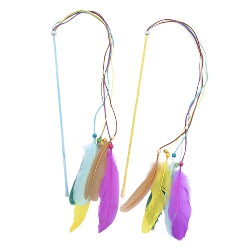 GANAZONO 2St Katzen-Teaser Leckerbissen für Katzen Katze neckender Zauberstab interaktives katzenspielzeug katzenminze Quaste Kunststoffstangen Bunte Stöcke zum Necken von Federn GANAZONO 2St Katzen-Teaser Leckerbissen für Katzen Katze neckender Zauberstab interaktives katzenspielzeug katzenminze Quaste Kunststoffstangen Bunte Stöcke zum Necken von Federn von GANAZONO