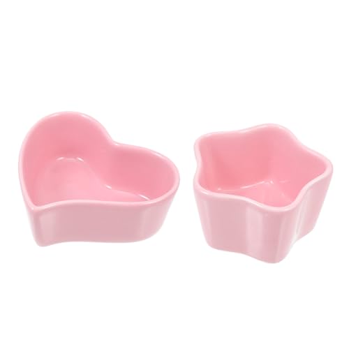 GANAZONO 2 Stück Keramikschalen für Kleintiere Futter und Wassernapf für Hamster Meerschweinchen Igel rutschfest und Kaubeständig Design für Haustiere von GANAZONO