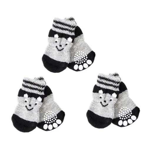 GANAZONO 3 Paare Hundesocken rutschfest aus Baumwolle Pfotenschutz für Kleine Hunde und Welpen Warme Indoor Socken gegen Schmutz und Kälte Pflegeleicht und Bequem GANAZONO 3 Paare Hundesocken rutschfest aus Baumwolle Pfotenschutz für Kleine Hunde und Welpen Warme Indoor Socken gegen Schmutz und Kälte Pflegeleicht und Bequem von GANAZONO