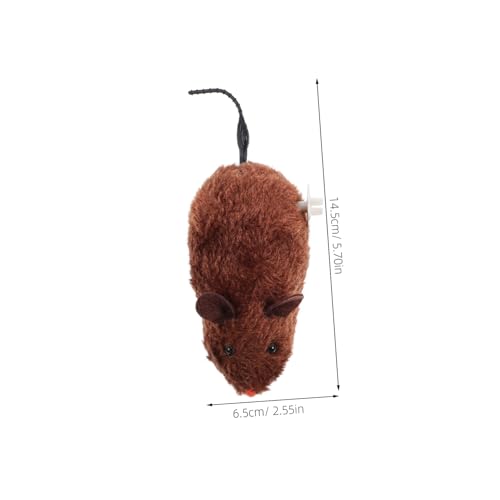 GANAZONO 3 Stück Plüsch-spielmaus Wind-up Katzenspielzeug Naturnahe Aufziehmäuse aus Weichem Plüsch für Indoor Katzen Interaktives Sich Bewegendes Katzenspielzeug Fördert Jagd von GANAZONO
