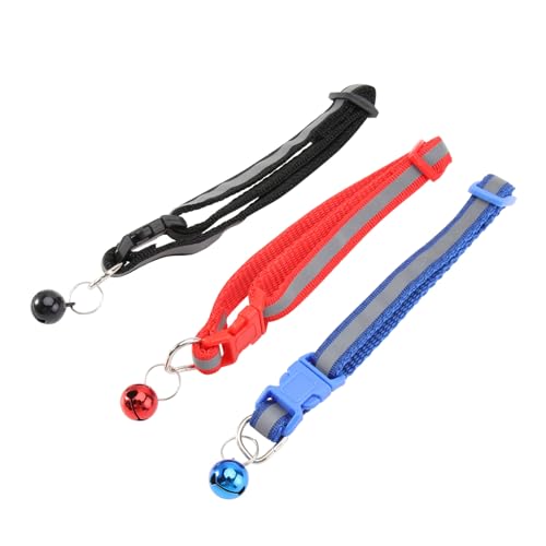 GANAZONO 3 Stück Teilig Verstellbares Reflektierendes Haustier mit Glocke für Kleine Hunde Welpen Leicht und Sicher Rot Blau GANAZONO 3 Stück Teilig Verstellbares Reflektierendes Haustier mit Glocke für Kleine Hunde Welpen Leicht und Sicher Rot Blau von GANAZONO