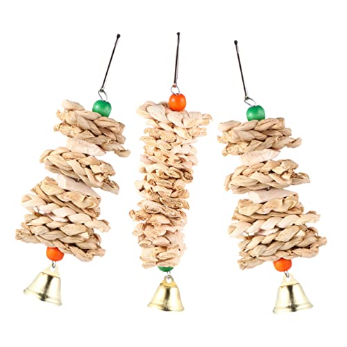 GANAZONO 3 Stück Teiliges Vogelspielzeug aus Naturholz für Papageien und Wellensittiche Buntes Hängendes Kauspielzeug mit Glocke Sicherer Käfigzubehör Parrot Plaything zur Zufällige Farbe GANAZONO 3 Stück Teiliges Vogelspielzeug aus Naturholz für Papageien und Wellensittiche Buntes Hängendes Kauspielzeug mit Glocke Sicherer Käfigzubehör Parrot Plaything zur Zufällige Farbe von GANAZONO