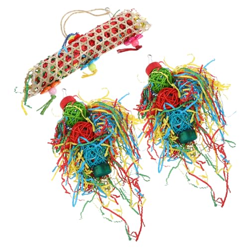 GANAZONO 3stücke Teiliges Papageien-Spielzeug Kauspielzeug Für Wellensittiche Hänge Und Zerrspielzeug Für Vogelkäfig Sicher Und Unterhaltsam Für Aktive Vögel GANAZONO 3stücke Teiliges Papageien-Spielzeug Kauspielzeug Für Wellensittiche Hänge Und Zerrspielzeug Für Vogelkäfig Sicher Und Unterhaltsam Für Aktive Vögel von GANAZONO