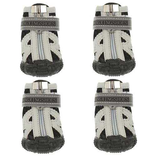 GANAZONO 4-teilige Hundeschuhe Aus Mesh Atmungsaktive Welpenschuhe Verstellbare Hundeschuhe Outdoor-hundeschuhe Schwarz GANAZONO 4-teilige Hundeschuhe Aus Mesh Atmungsaktive Welpenschuhe Verstellbare Hundeschuhe Outdoor-hundeschuhe Schwarz von GANAZONO
