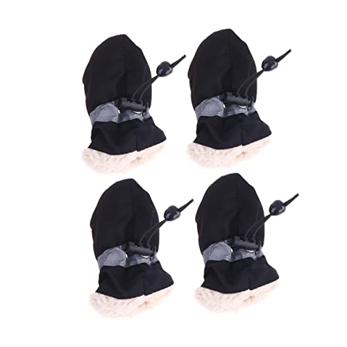GANAZONO 4 Stück Schuhe für Hunde Stiefel Schuhsohle Schwarze Turnschuhe für Kleinkinder pelzige Beuten für Hunde Pfotenschutz für Hunde im Winter Plüschtiere hundeschuhe Dog Shoes Black GANAZONO 4 Stück Schuhe für Hunde Stiefel Schuhsohle Schwarze Turnschuhe für Kleinkinder pelzige Beuten für Hunde Pfotenschutz für Hunde im Winter Plüschtiere hundeschuhe Dog Shoes Black von GANAZONO