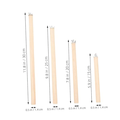 GANAZONO 4 Stück Vogelkäfig Holz Verschiedene Ergonomisch Komfortabel Mit Schrauben Einfache Befestigung Für Papageien Wellensittiche Zubehör von GANAZONO