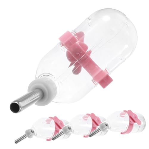 GANAZONO 4Stücke Automatische Trinkflasche für Hamster Wasserbehälter für Kleintiere mit Dichtungsdesign Einfach zu Bedienen Reinigen von GANAZONO