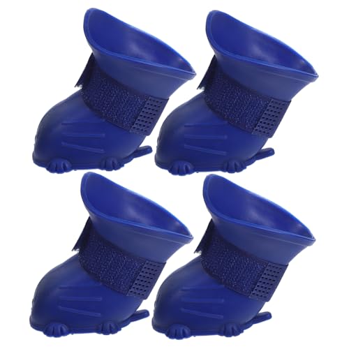 GANAZONO 4Stücke Hunderegenschuhe wasserdichte Haustierschuhe mit Rutschfestem Design Atmungsaktive und Leichte Hundestiefel für Outdoor Aktivitäten Sicherer Pfotenschutz von GANAZONO