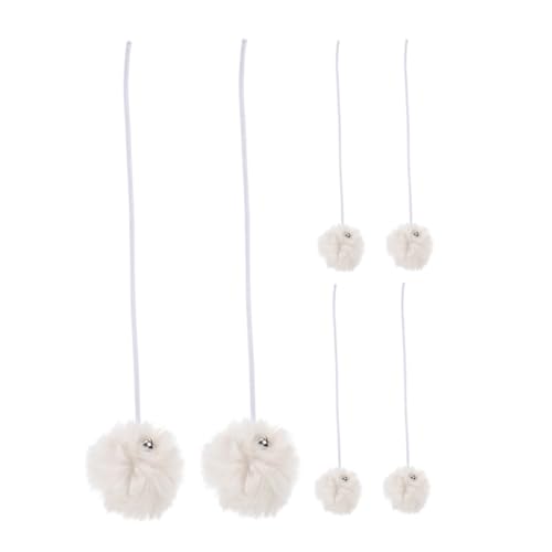GANAZONO 6 Stück Ersatzball Für Kratzbäume Für Katzen Kätzchen Zahnen Katze Baumelnder Mit Glocke Stoffkatzende Katzenspielversorgung Beige Plüsch GANAZONO 6 Stück Ersatzball Für Kratzbäume Für Katzen Kätzchen Zahnen Katze Baumelnder Mit Glocke Stoffkatzende Katzenspielversorgung Beige Plüsch von GANAZONO