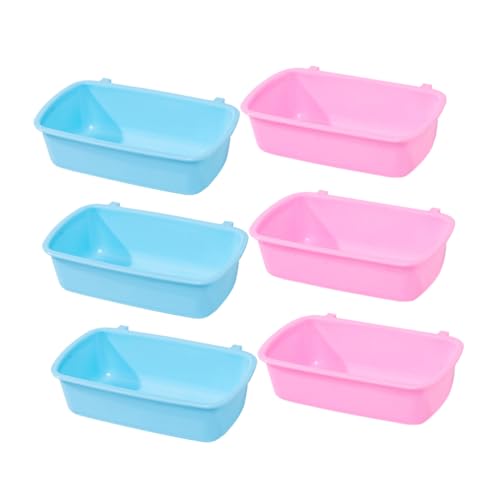 GANAZONO 6 Stück Hängender Futter und Wassernapf für Kleintiere Teiliges Reinigen mit Praktischem Haken zur Befestigung an Käfigen für Hamster Meerschweinchen und Andere Kleintiere von GANAZONO