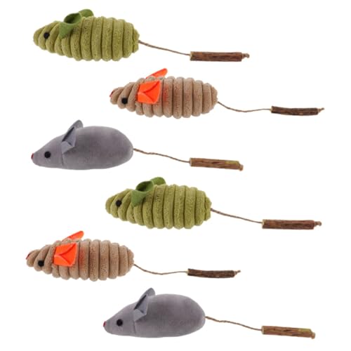GANAZONO 6 Stück Katzenminze interaktives katzenspielzeug Interactive cat Toy Spielzeugset Katze Plüsch Katzen-Puzzle-Feeder Spielzeugmaus Süßes -Kätzchen- hölzern GANAZONO 6 Stück Katzenminze interaktives katzenspielzeug Interactive cat Toy Spielzeugset Katze Plüsch Katzen-Puzzle-Feeder Spielzeugmaus Süßes -Kätzchen- hölzern von GANAZONO