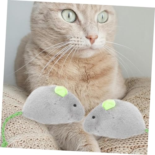GANAZONO 6 Stück Teiliges Plüsch-mäuse-katzenspielzeug für Katzen und Kätzchen Interaktives Kau Beschäftigungsspielzeug zur Langeweileabwehr Graue Weiche Mäuse für Innenräume Kognitives von GANAZONO