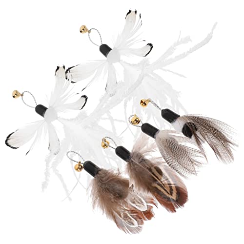 GANAZONO 6stücke Katzenangel Ersatzköpfe Interaktive Katzenspielzeuge Mit Schmetterling Spirale Und Federn Geeignet Für Aktive Kätzchen Und Katzen Fördert Spiel Und Bewegung von GANAZONO