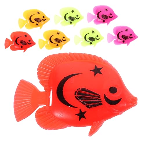 GANAZONO 8 Stück Teiliges Farbige Schwimmende Künstliche Fische Fischfiguren Aquariumdekoration für Haushalt Terrarium Dekor Geschenk für Büro Wohnzimmer von GANAZONO