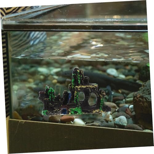 GANAZONO Aquarium Deko Resin Felsen Höhle Fischtank Dekoration Chinesische Handwerkskunst Kulturelles Design Vielseitig Kompatibel Für Garnelen Betta und Einsiedlerkrebs Aquarien von GANAZONO