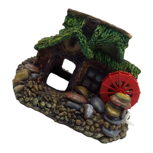 GANAZONO Aquarium Dekoration Harz Stein Wassermühle Fisch für von GANAZONO