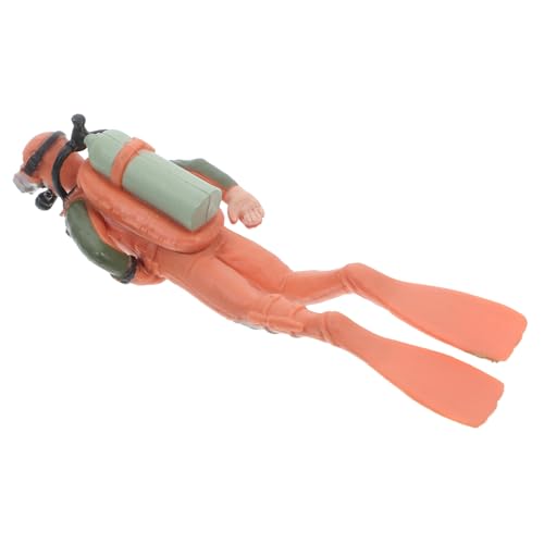 GANAZONO Aquarium Dekoration Schwimmender Taucher Fischfreundlich Kreative Schwimmfigur für Fischbecken Einfache Installation und Pflege Orange von GANAZONO
