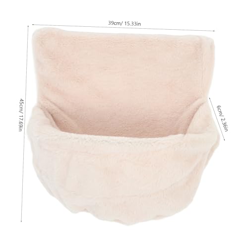 GANAZONO Faltbare Katzenhängematte mit Abnehmbarem Plüschbezug Platzsparendes Fensterbett für Drinnen Hängendes Katzenbett für Wandmontage Beige Waschbar und Gemütlich von GANAZONO