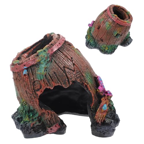 GANAZONO Futterbox für Reptilien Schildkröte Haubengecko-Gehege Reptilien-Wärmelampe Terrariendekoration Terrarium Dekoration Rampenplattform für Reptilien bärtiges Drachenversteck Harz von GANAZONO