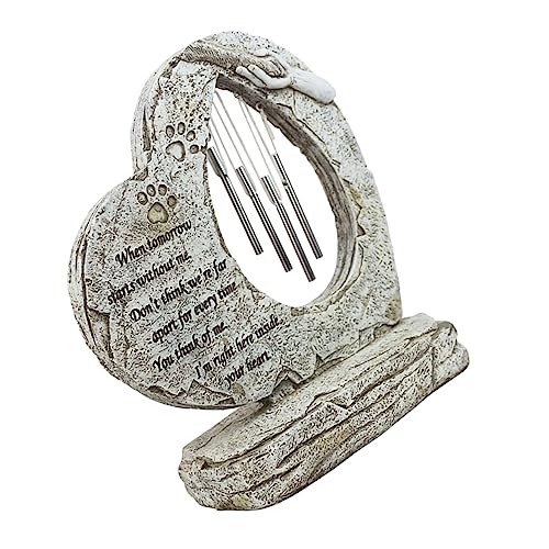 GANAZONO Grabstein für Haustiere Gedenkstein Herzform für Innen und Außenbereiche Erinnerung für Verstorbene Dekoratives Accessoire für Garten von GANAZONO