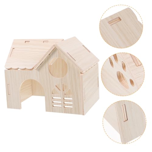 GANAZONO Hamster Holzhaus Versteck aus Bissfestem Material Gemütliches Schlafhaus für Zwerghamster und Meerschweinchen Langlebiges Nagerhaus für Innenbereich Rückzugsort und Spielhaus GANAZONO Hamster Holzhaus Versteck aus Bissfestem Material Gemütliches Schlafhaus für Zwerghamster und Meerschweinchen Langlebiges Nagerhaus für Innenbereich Rückzugsort und Spielhaus von GANAZONO