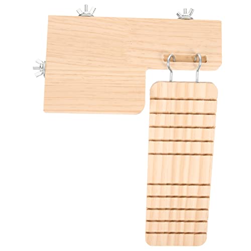 GANAZONO Hängendes Hamster Spielzeug aus Holz Plattform mit Leiterständer für Haustiere Kletterspielzeug für Kleine Tiere Natürlich und Sicher von GANAZONO