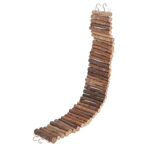 GANAZONO Hamster Kletterbrücke aus Holz Multifunktionale Hängebrücke und Leiter als Kleintier-Spielplatz Platzsparendes Biegsames Kletterzubehör für Hamster und Kleine Tiere Leicht zu von GANAZONO