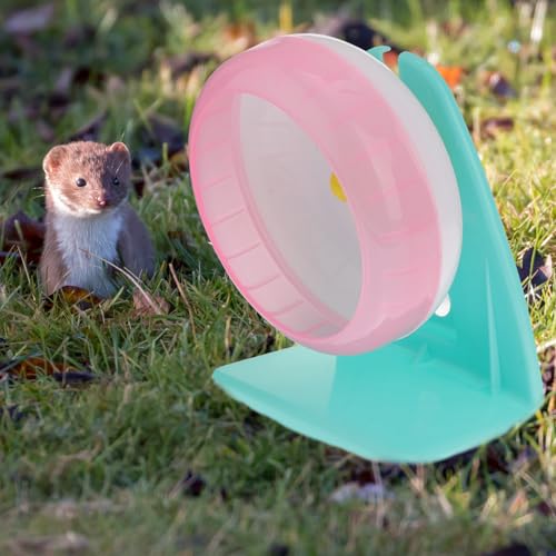 GANAZONO Hamster Laufrad Leise mit Halterung Langlebiges Kleines Haustier Trainingsrad für Gerbil Mäuse Einfach zu Befestigen Zufällige Farben für Kleintiersport und Zufällige Farbe von GANAZONO