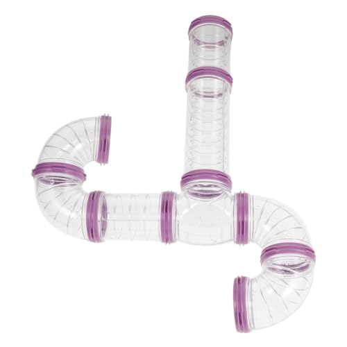 GANAZONO Hamster Röhren DIY Haustier Tunnel Zubehör Erweiterbar und Abnehmbar Sicherer Kunststoff Hamsterröhre für Käfigerweiterung Spiel und Bewegung für Kleine Nager Violett von GANAZONO