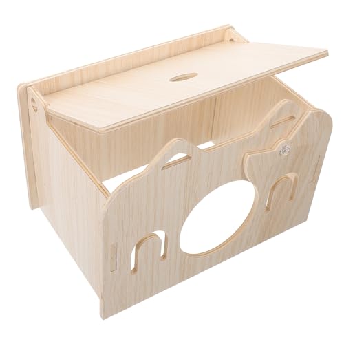 GANAZONO Guinea Pig Hideout Haus Aus Holz Für Kleintiere Gemütlicher Hamster Schlafplatz Und Versteck Pflegeleichtes Zubehör Für Kleine Nager Für Hamster Und Meerschweinchen von GANAZONO