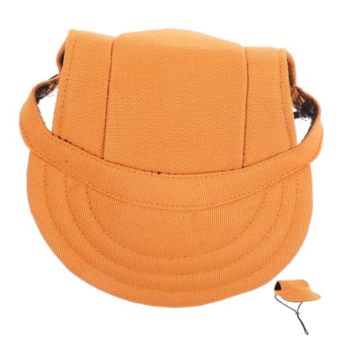 GANAZONO Haustier-Baseballmütze Strand Hut für kleine Haustiere Ohren Hüte für Hunde Loch groß Hundemantel Haustier Baseballkappe Sonnenschutzhut für Haustier Hundemützen Segeltuch Orange von GANAZONO