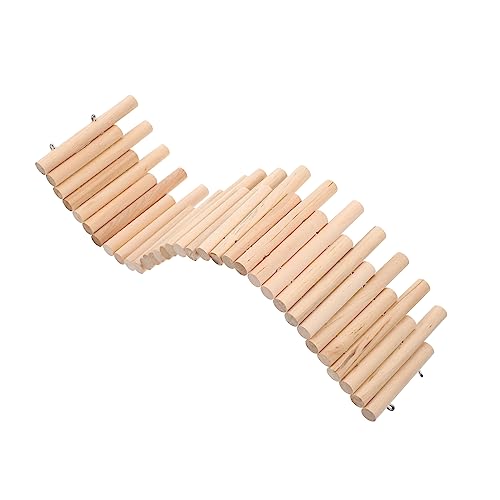 GANAZONO Haustier Holzleiter für Hamster Kleines Kletterspielzeug mit Trennzaun für Käfigornamente Stressbewältigung für Kleine Nager von GANAZONO
