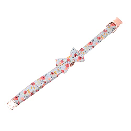 GANAZONO Niedliches Welpenhalsband Halskette Für Haustiere Chrysanthemen-Blumen-Design Baumwolle Roségold-Clip Stilvoll Für Den Täglichen Gebrauch Veranstaltungen Identifikation von GANAZONO