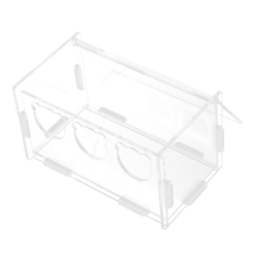 GANAZONO Haustiernahrungsbehälter Transparente Fütterungsbox für Hamster Rutin Hühnchen Installieren Langlebig und Hygienisch Papageien von GANAZONO