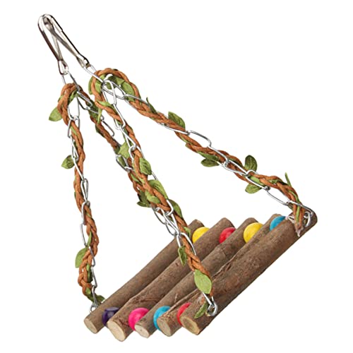 GANAZONO Bird Swing Für Papageien Stabiler Spielstand Aus Natürlichem Holz Kletter Und Schwing-Spielzeug Für Wellensittiche Und Andere Vögel Zur Beschäftigung Aktivität von GANAZONO