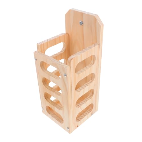 GANAZONO Holz Heuraufe für Kleintiere mit Anti verschwendungsschale Großer Kaninchen Heufutterspender für Käfig Leichter Zugang durch Hohldesign Vielseitig für Kleine Kaninchen und von GANAZONO