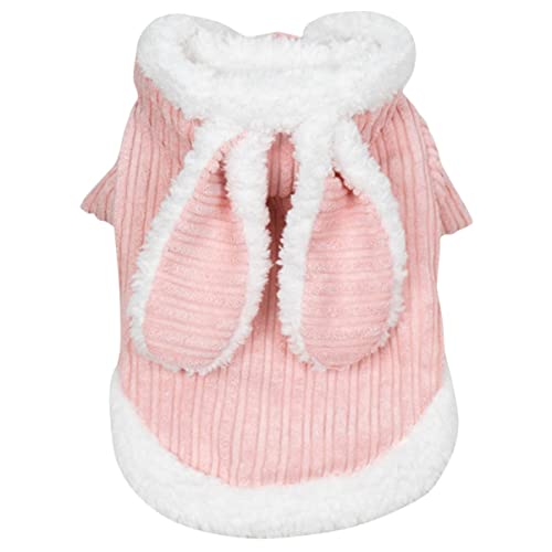GANAZONO Hundekapuzenpullover Für Welpen Warm Und Gemütlich Aus Kuscheligem Fleece Kaninchen Design Für Herbst Und Winter Hundemantel Für Kleine Hunde von GANAZONO