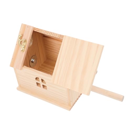 GANAZONO Holz Vogelhaus Nistkasten Für Sittiche Papageien Aus Naturholz Als Brutkasten Nest Für Garten Mit Futterstation Vogelzubehör Ornament von GANAZONO