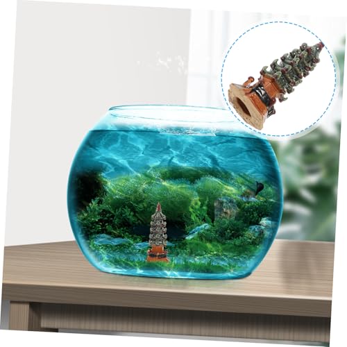 GANAZONO Keramik Aquarium Deko Klassische Asiatische Zen Garten Figur Miniatur Fischhöhle Bonsai Ornament Realistische Sandtisch Modell Platzsparend Vielseitig für Teich und Aquarium von GANAZONO