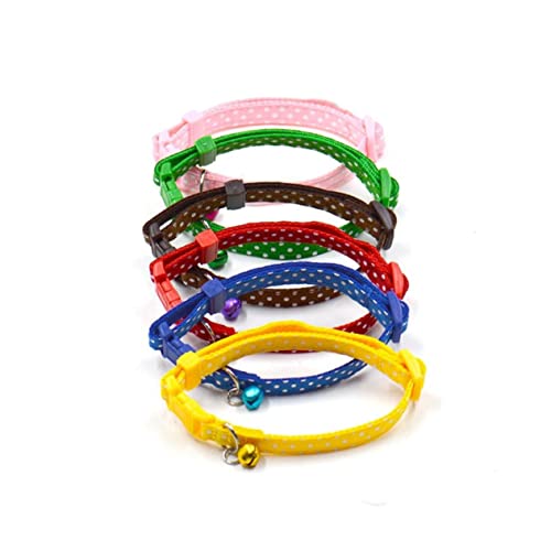 GANAZONO Kleines Dots Druck Hundehalsband Mit Glöckchen Für Welpen Grün Für Kleine Sicher Und Bequem Haustier von GANAZONO
