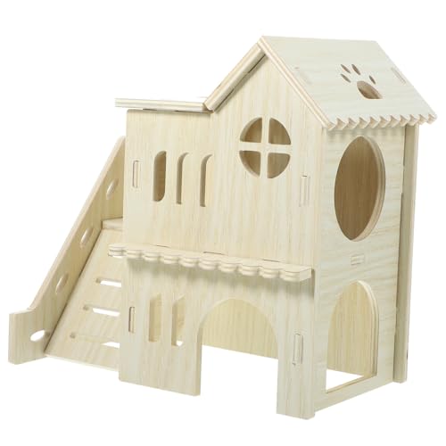 GANAZONO Kleintier holzhaus mit Rampe Mehrkammeriges Versteck für Meerschweinchen und Hamster Langlebiges Geruchloses Nist Spielhaus aus Natürlichem Holz für Kleine Nagetiere GANAZONO Kleintier holzhaus mit Rampe Mehrkammeriges Versteck für Meerschweinchen und Hamster Langlebiges Geruchloses Nist Spielhaus aus Natürlichem Holz für Kleine Nagetiere von GANAZONO