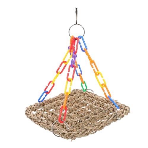GANAZONO Papagei Spielzeug Aus Naturmaterialien Kletterspielzeug Mit Schaukel Für Sittiche Nymphensittiche Und Andere Vögel Sichere Bunte Beschäftigung Mit Kauspielzeug-Funktion von GANAZONO