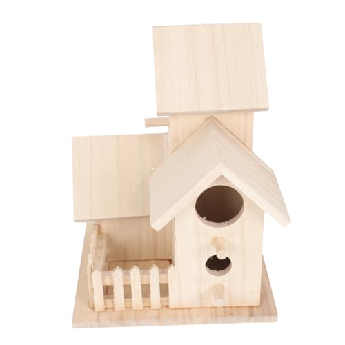 GANAZONO Kreatives Hängendes Vogelhaus aus Holz Langlebiges Vogelnest für Draußen Natürliche Brutbox für Kleine Vögel Dekoratives Vogelnest für Garten und Balkon Sicher und Komfortabel von GANAZONO