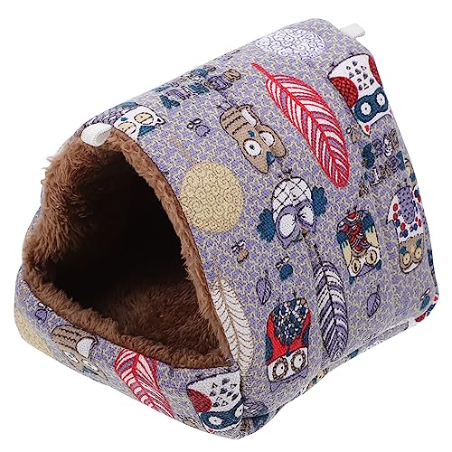 GANAZONO Kuschelhöhle für Kleintiere Warmes Schlafnest für Hamster Chinchillas Meerschweinchen mit Süßem Cartoon Muster für Sicheres Ruheplätzchen von GANAZONO