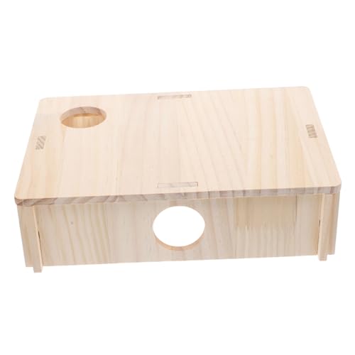 GANAZONO Mehrkammeriges Hamsterhaus aus Holz Langlebiges Kleines Tier Versteck mit Labyrinth Design für Meerschweinchen und Hamster DIY Bemalbar und Zahnpflegend Ruhiger Rückzugsort für von GANAZONO