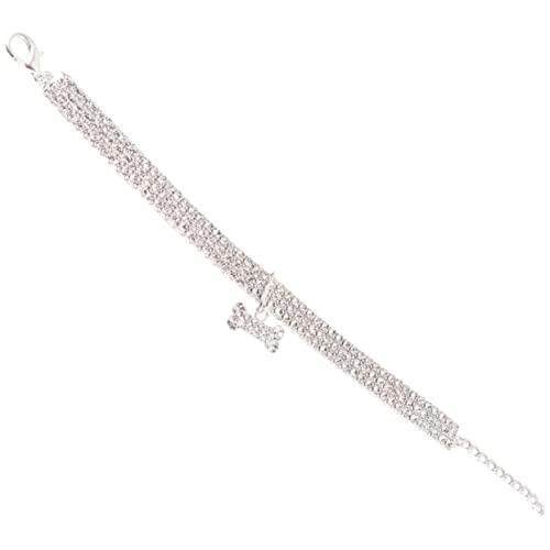 GANAZONO Mini Haustierhalsband für Verstellbare Schnalle Glänzendes Design Langlebiges Material für Outdoor Aktivitäten Weiß S Perfektes Haustierzubehör von GANAZONO